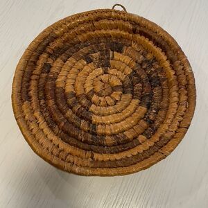 Boho jute woven decor wall hanging or tray round 14” diameter